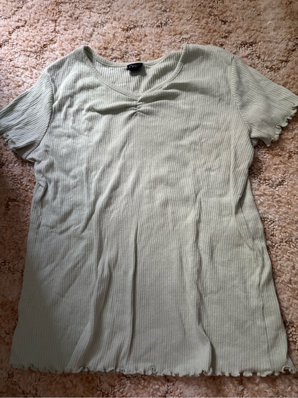Light Sage Ribbed Top